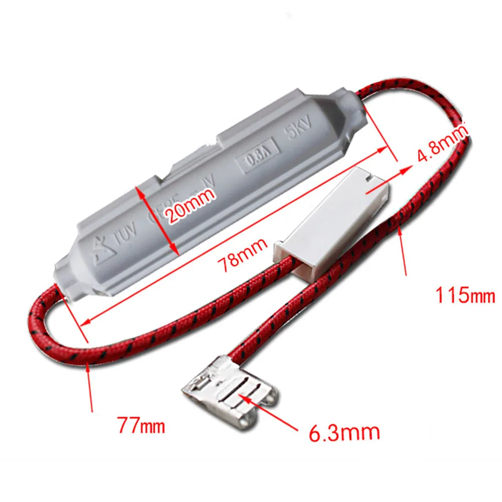 2PCS Microwave Oven High Voltage Fuses 5KV0.8A 5KV0.7A 5KV0.65A 5KV0.75A 5KV0.9A Universal Fuse Components Holder Accessories