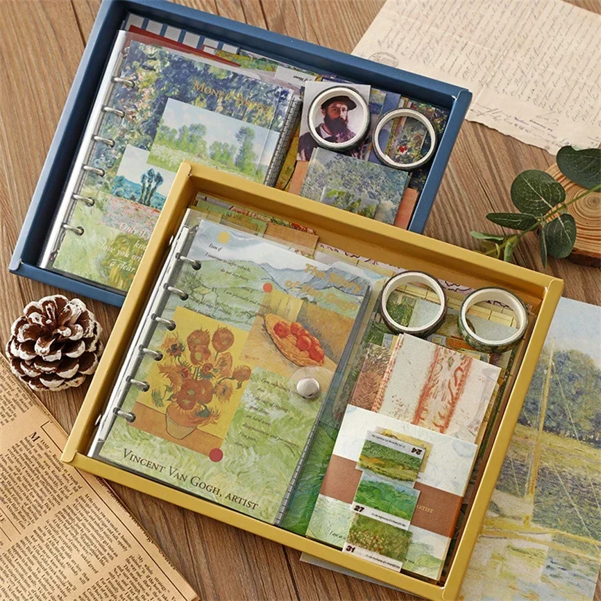 

Канцелярская карточка блокнот Note Gogh набор блокнотов Van Box ленты Washi 150 наклейка картина маслом стикеры подарок шт/