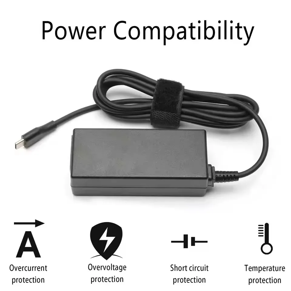 레노버 씽크패드 P51s P52s T470 T580s 45W HP 요가 델 에이수스 USB C 전원 어댑터 타입 C 노트북 충전기 65W
