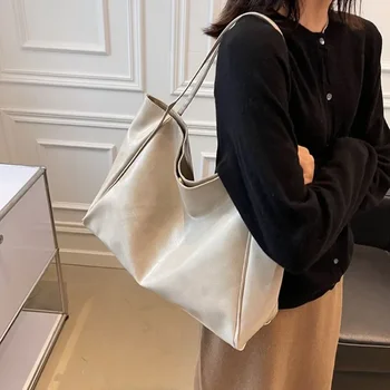Borse Tote da donna borsa ascellare moda borsa a tracolla morbida in Pu di grande capacità borsa a tracolla retrò borsa a secchiello portatile Casual