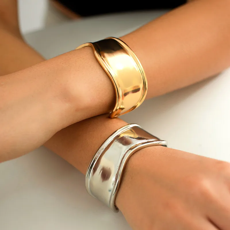 Charm Bracelet Wide Bracelet Opening Metal Bracelet European And American Style