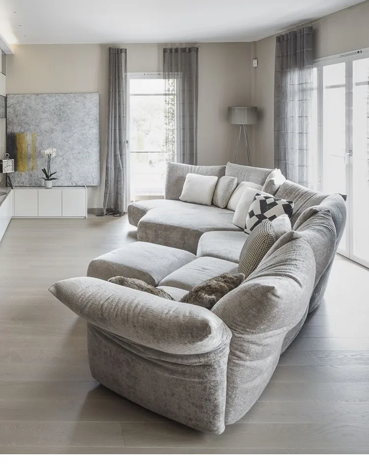 

Living room fabric petal sofa special-shaped villa size