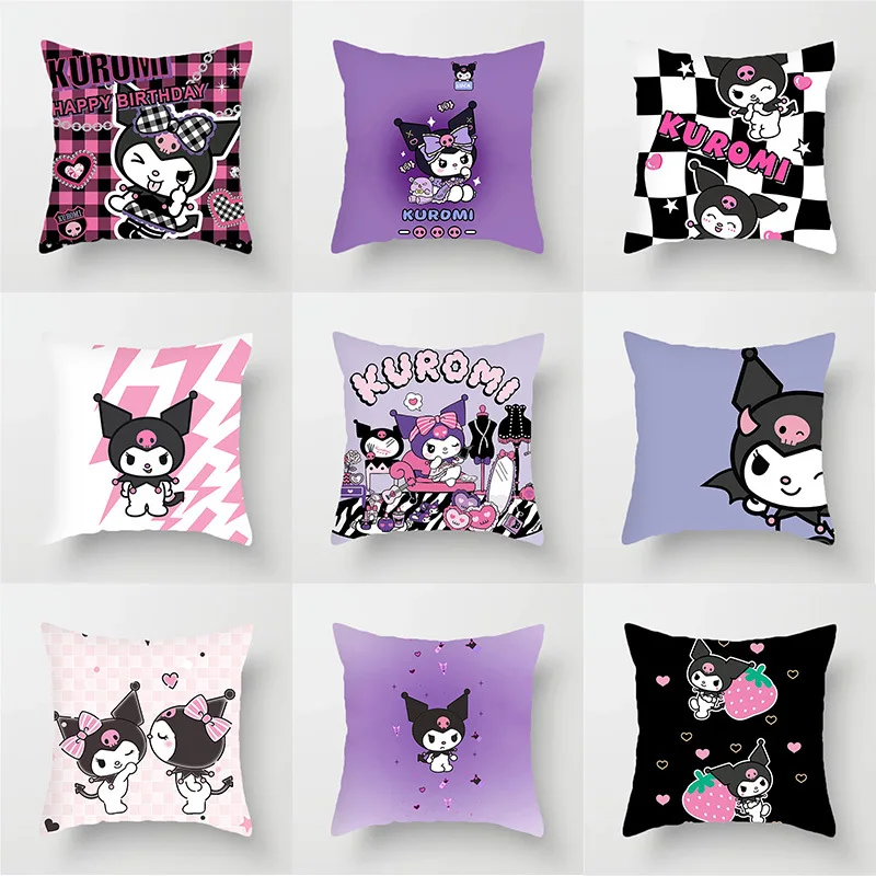 

Kawaii Sanrio Cartoon Hello kitty Kuromi My Melody Pillowcase Bedroom Cushion Cover Cute Anime Car Pillow Waist Pillowcase Gift