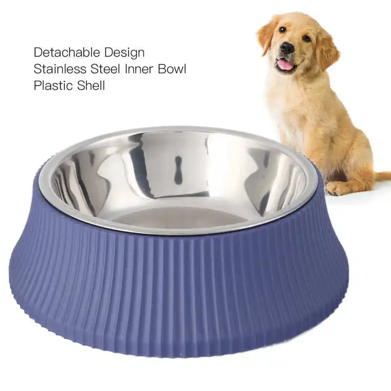 

Puppy Dog Feeding Bowl Portable and Detachable Cat 2 in 1Food and Water Bowl for Pet with Non Slip Mat