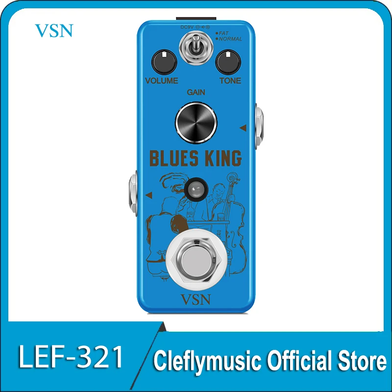 

VSN LEF-321 Bluesy Overdrive, гитарные педали, аналоговые, в стиле блюз, эффект искажения, винтажный Overdrive, 2 режима, для гитары мини-размера