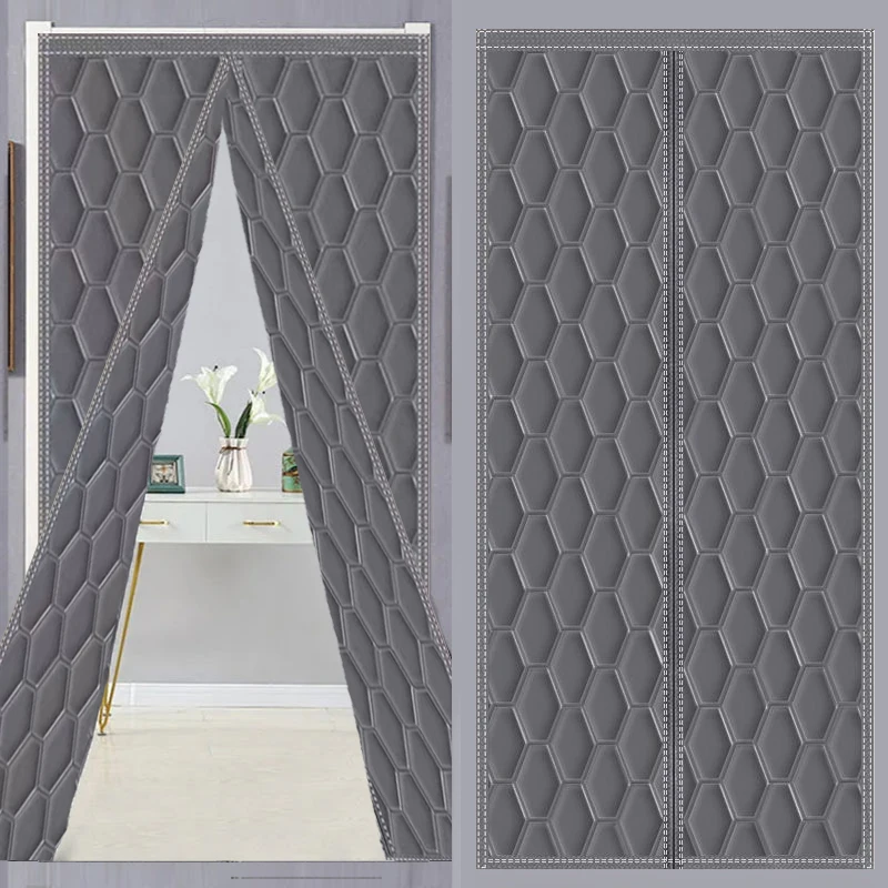 

Winter Cotton Door Curtains, Self Priming Non Punching Cold Resistant Air Conditioning Insulation and Partition Curtains