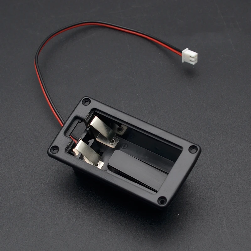 Support/boîtier Pour Pile 9V De Micro Guitare - Avec Couvercle, Noir, Pour Guitare Acoustique Et Basse