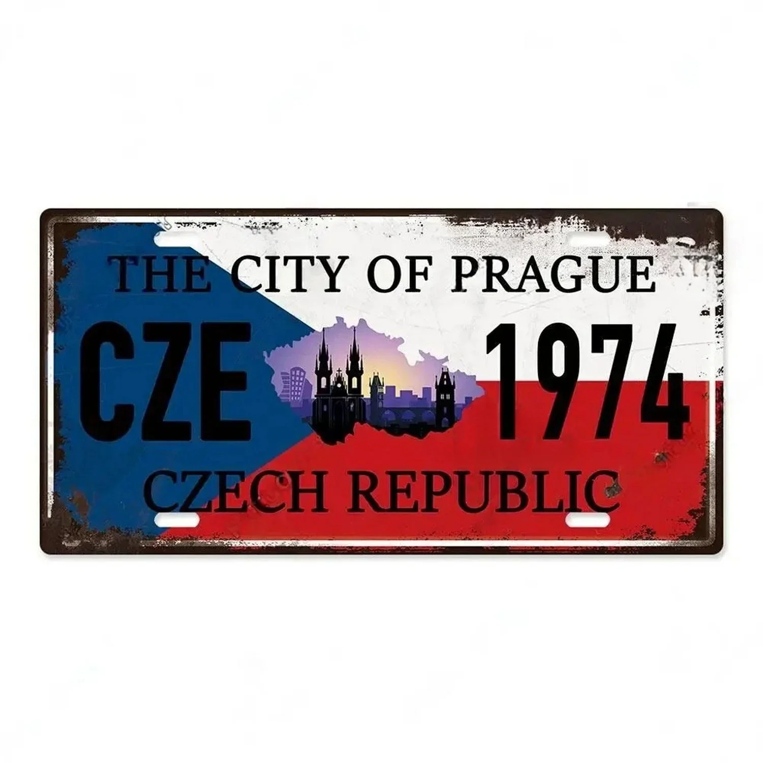 thumbnail image 1 of Placa vintage de matrícula de Francia, España, Rusia, Países Bajos, letrero de hojalata, garaje, bar, pub, cueva de hombre, club, decoración de pared del hogar, 1 of 5