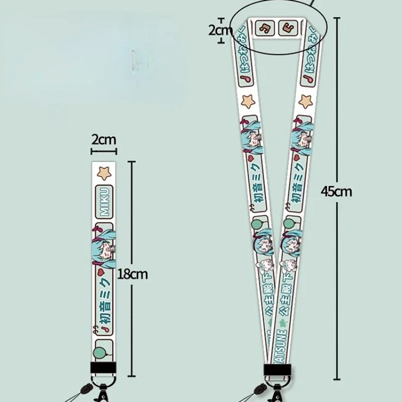 Anime aranyos Elárusítónő Szív ins stílusú hatsune miku Mozgékony telefont Kardbojt Akasztás nyakú kötelet Rövid távú Kézcsukló Szorító U disc kulcs anti-lost Szorító