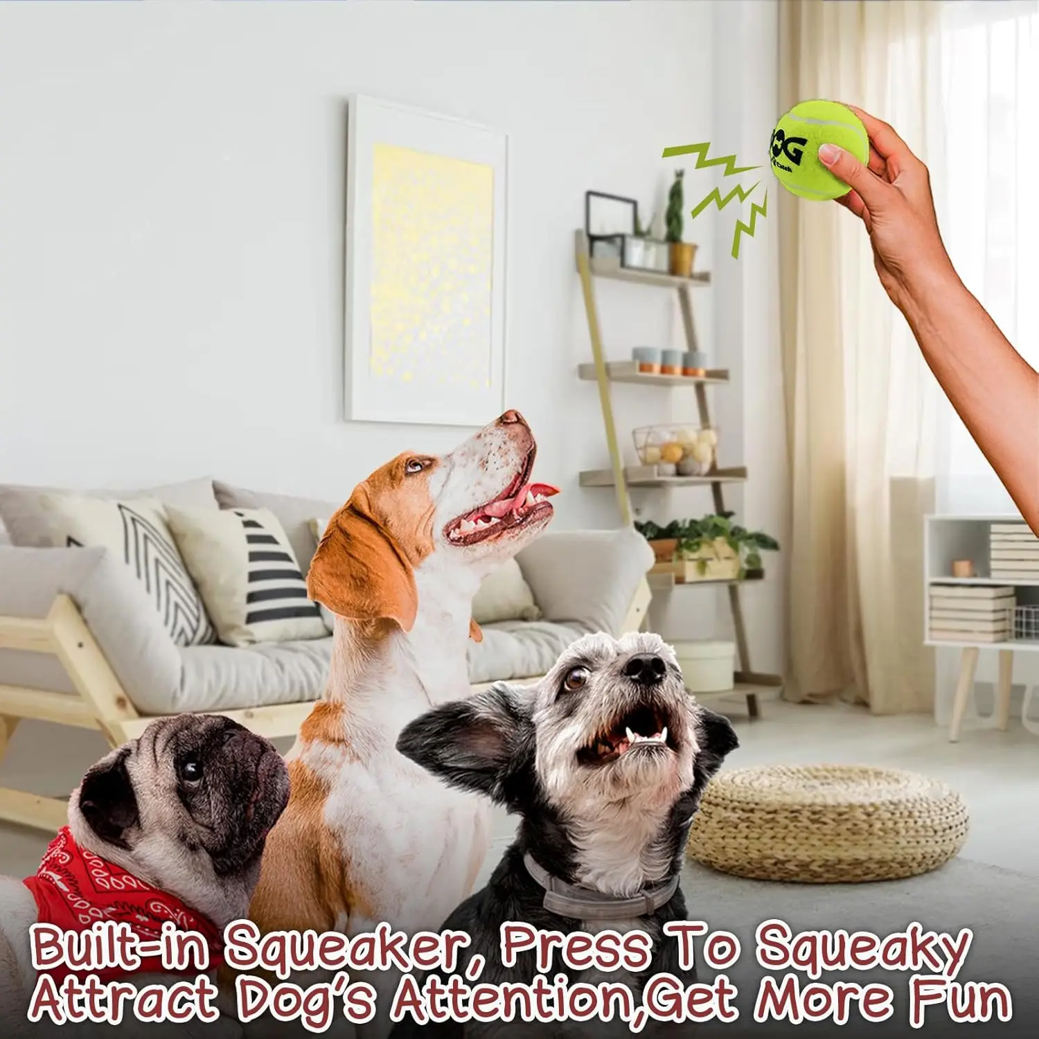 INSUM Tennis Balls for Dogs-Pet Safe Non-Toxic Industrial Strength Felt & Rubber for Exercise and Training 4 Pack 2.5" Orange