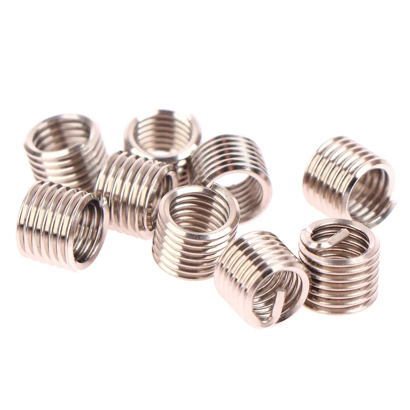 304 Stainless Steel Wire Thread Insert M6 X 1.0 1.5D 50pcs/set Insert Helicoil Wire Thread Repair wire thread insert repair kit thread repair kit thread repair tool
