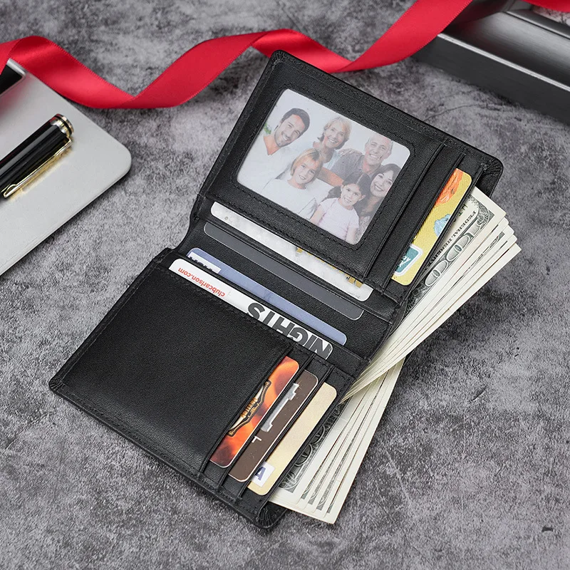 Retro Oil Wax Leather Men's Wallet RFID Blocking Long Cowhide Purse