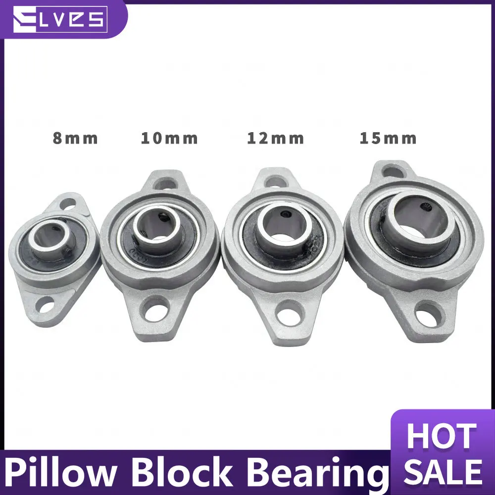 ELVES 4PCS/lot KFL08 KFL000 KFL001 KFL002 Bore 8mm 10mm 12mm 15mm Pillow Block Bearing Cast Housing Self-aligning Pillow Bearing