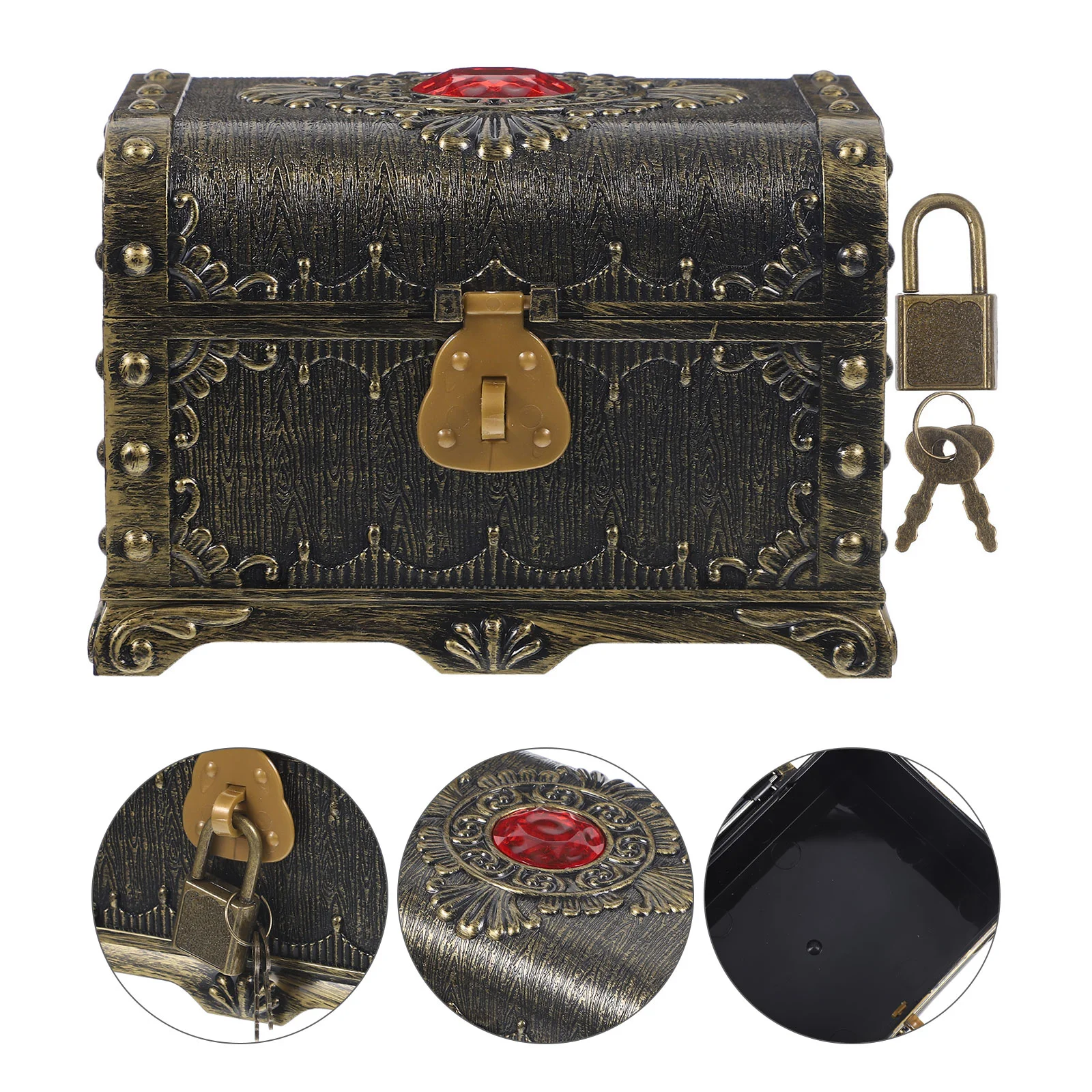 

Retro Pirate Treasure Chest Box Vintage Plastic Chest Box Design Multi-functional Jewelry Box
