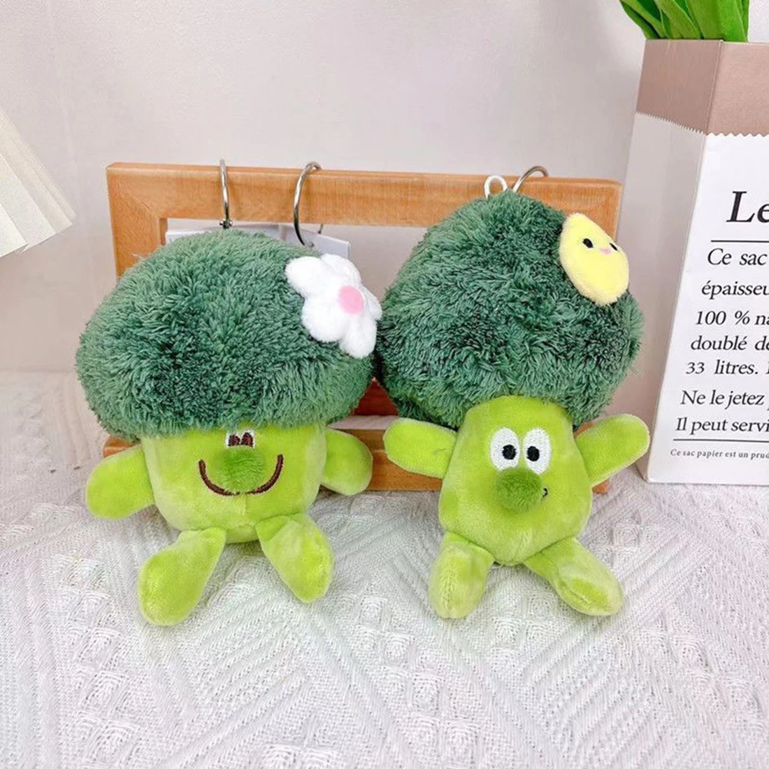 창의적인 귀여운 야채 음식 봉제 인형, 귀여운 봉제 브로콜리 장난감, 봉제 키체인 펜던트, 어린이 소녀 선물, 14cm