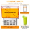 Commercial Beverage Dispenser, 2 Tanks 5.28 Gallon 20L Commercial Juice Dispenser, 10 Liter Per Tank, 280W Ice Drink Dispenser 6