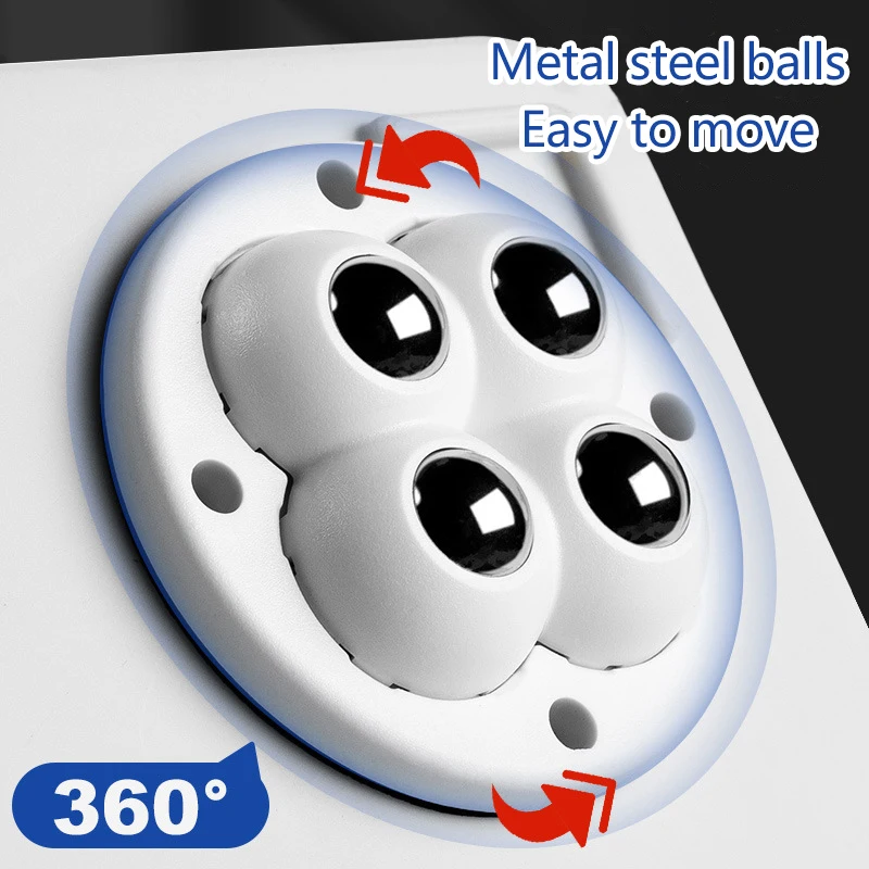 

4Pcs Self Adhesive Type Mute Ball Universal Wheel 4 Beads Casters Wheels Stainless Steel Wheel 360° Rotation Pulley Furniture