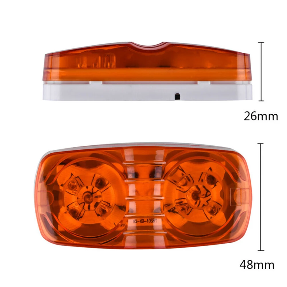 DC 12/24V 10 LED Side Marker Lights Amber Turn Signal Lights Car Clearance Lamps Camper Truck Trailer RV Running Lamp