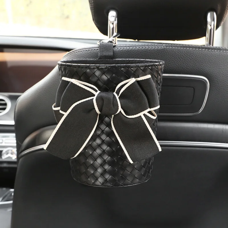 

Car Trash Bin Inside With High-grade Leather Storage Bucket Car Storage Bucket Car Trash Can For Girls