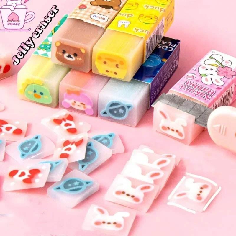 Cute Cartoon Eraser for Kids Boy Girl Lovely Animal Bunny Bear Pencil Eraser Student Stationery Back To School 1 Piece