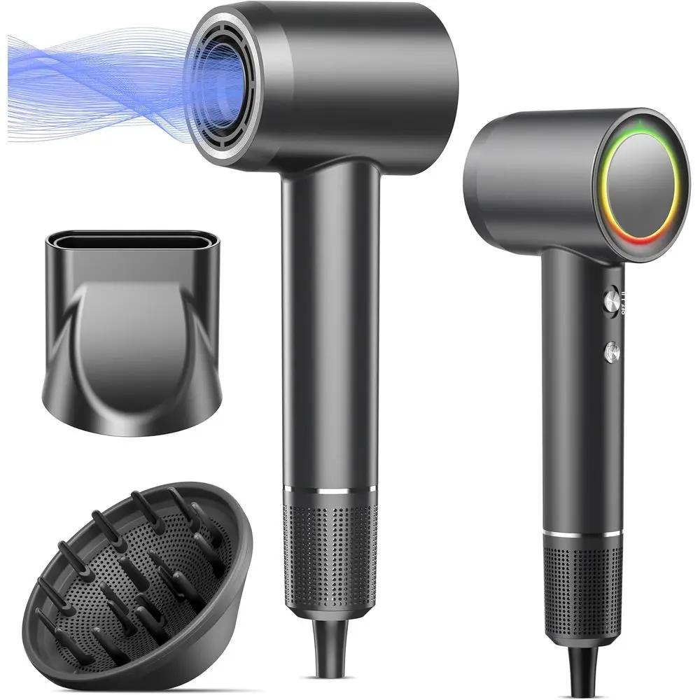 High-speed Ionic Hair Dryer With Heat Control And Magnetic Diffuser_voghion.com