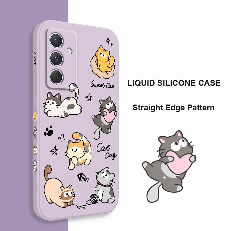 Charming Cat String Ball Phone Case for Samsung Galaxy - Durable Protective Cover with Cute Design