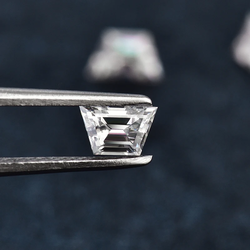 Promotion Real Moissanite Loose gemstones D Color VVS1 3EX White Trapezoid Cut Lab Created Diamond Certified Factory Price