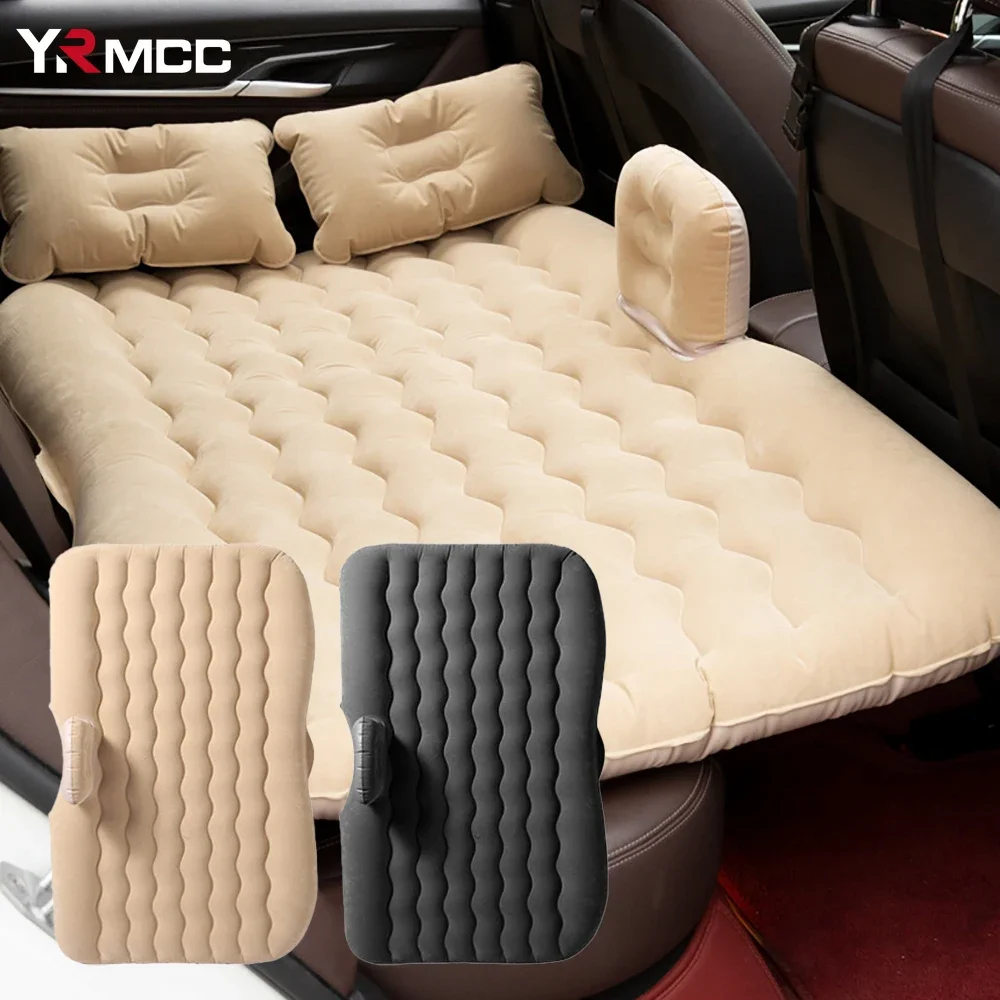 80x130cm Car Travel Inflatable Bed Universal Air Bed Pillow Car Back Seat Trunk Mattress Travel Camping Motorhome Accessories