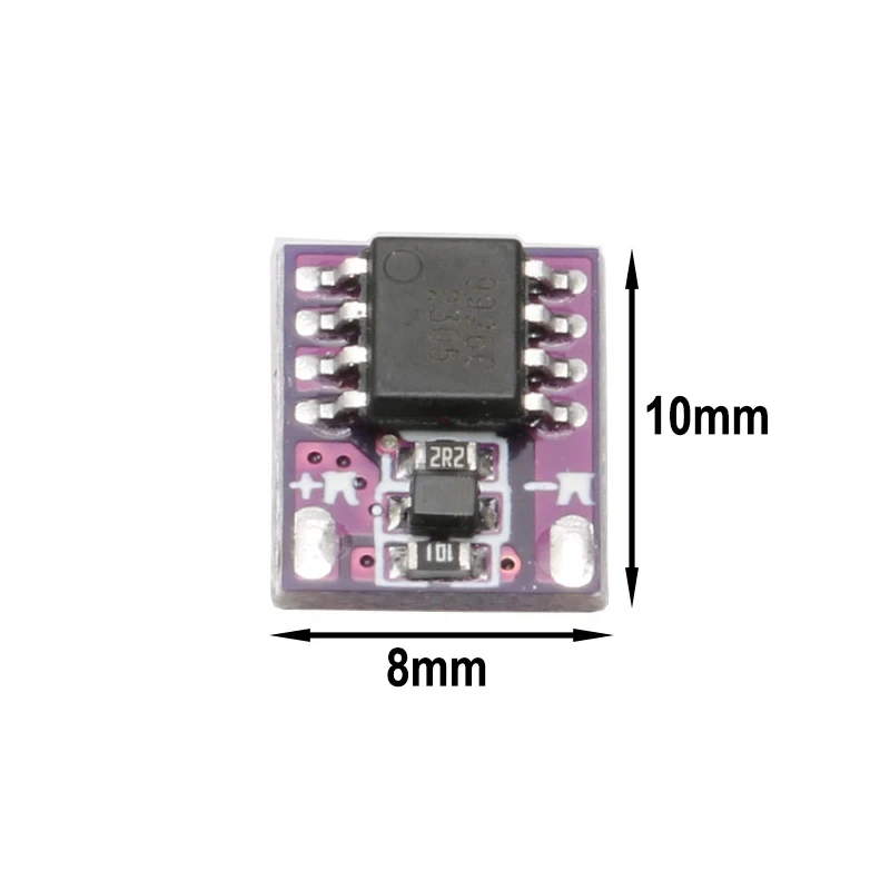 Un ESC brossé 1S 10A tenu entre deux doigts, mettant en évidence sa miniaturisation pour modèles réduits.
