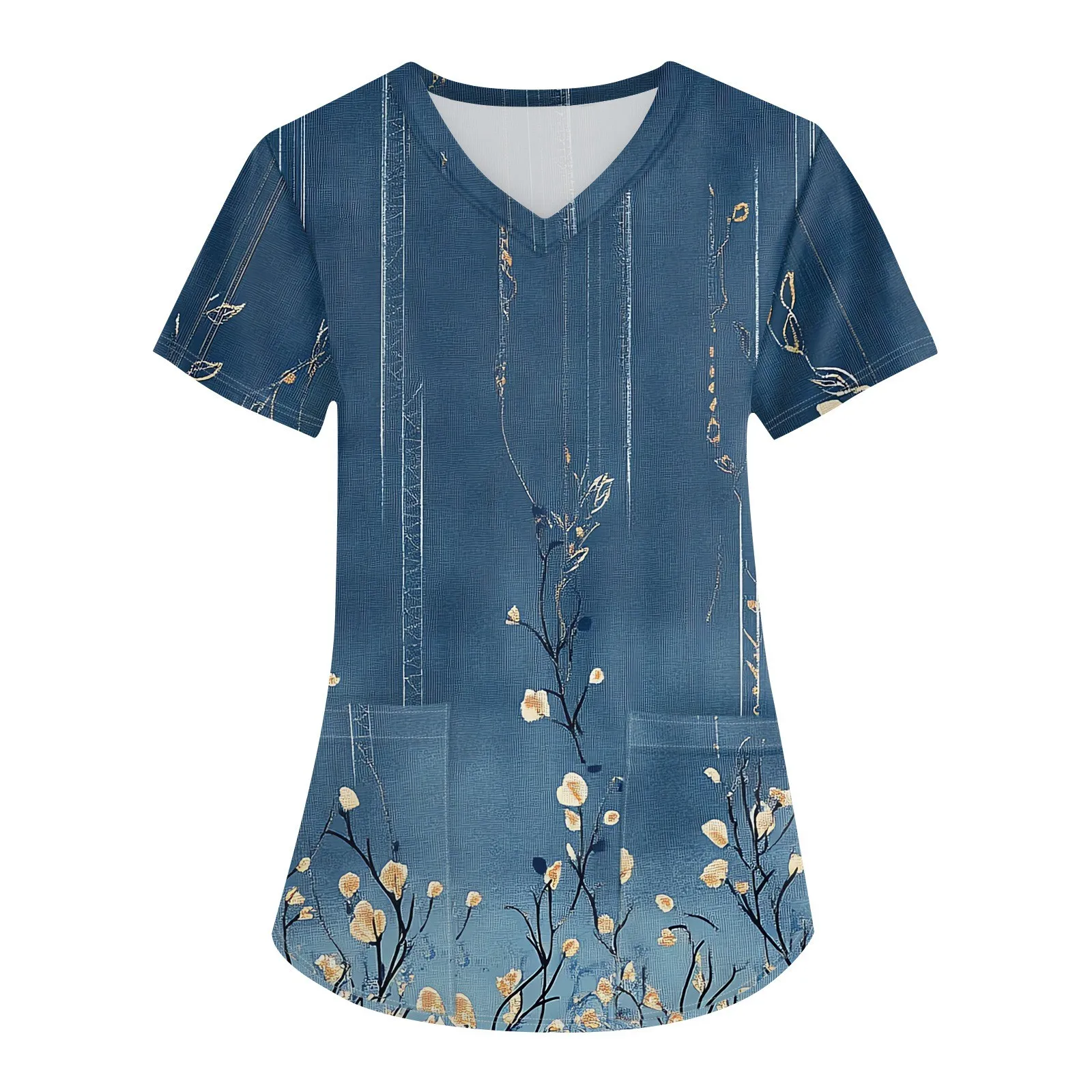 Women Nurse Uniform 3D Independence Day V-Neck Pocket Medical Uniforms Fashion Nursing Uniforme Women's Work Wear 간호복 2025