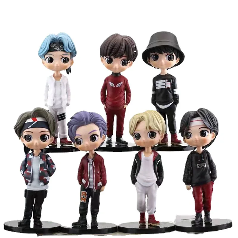 

16CM 7pcs/Set Bangtan Boys Groups Rm Jin Suga Jhope Jimin V Jungkook Doll Model Toys Action Figure Star Idol Cute Army Gift