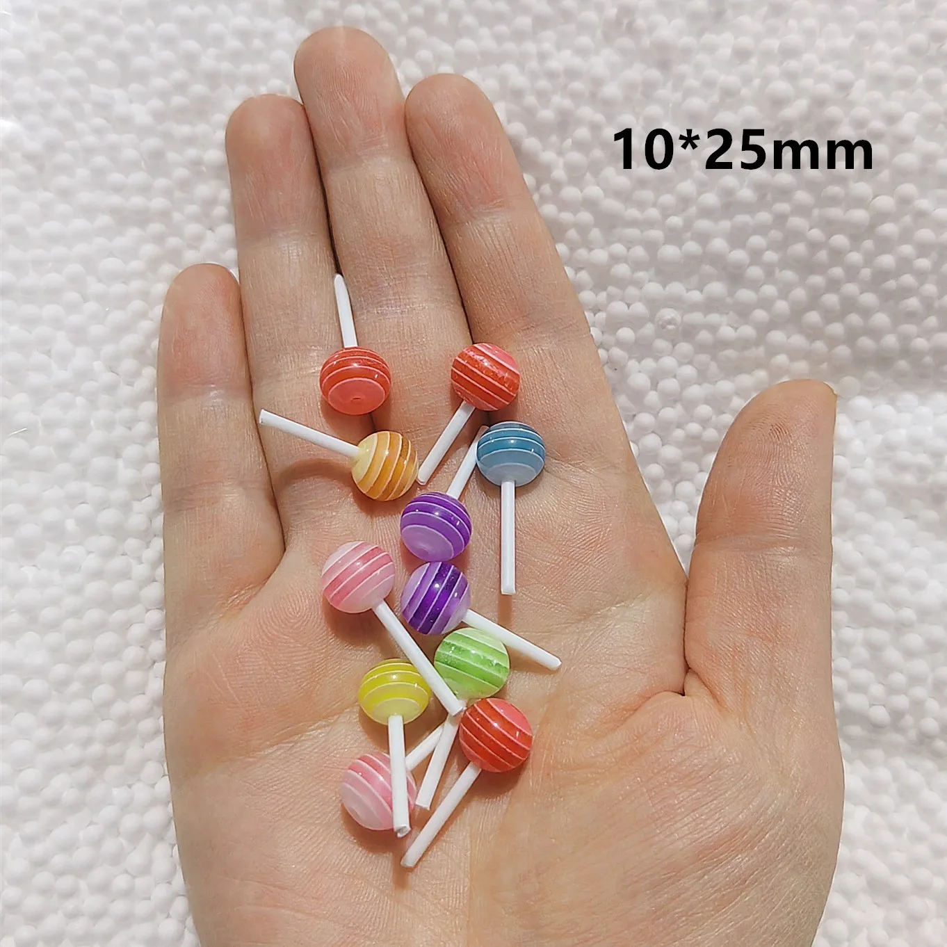 20 stücke MIni Simulation Regenbogen Lollipop 1:12 Puppenhaus Miniatur Pretend Lebensmittel für Puppen Küche Spielzeug Zubehör 15*7mm – Detail 3