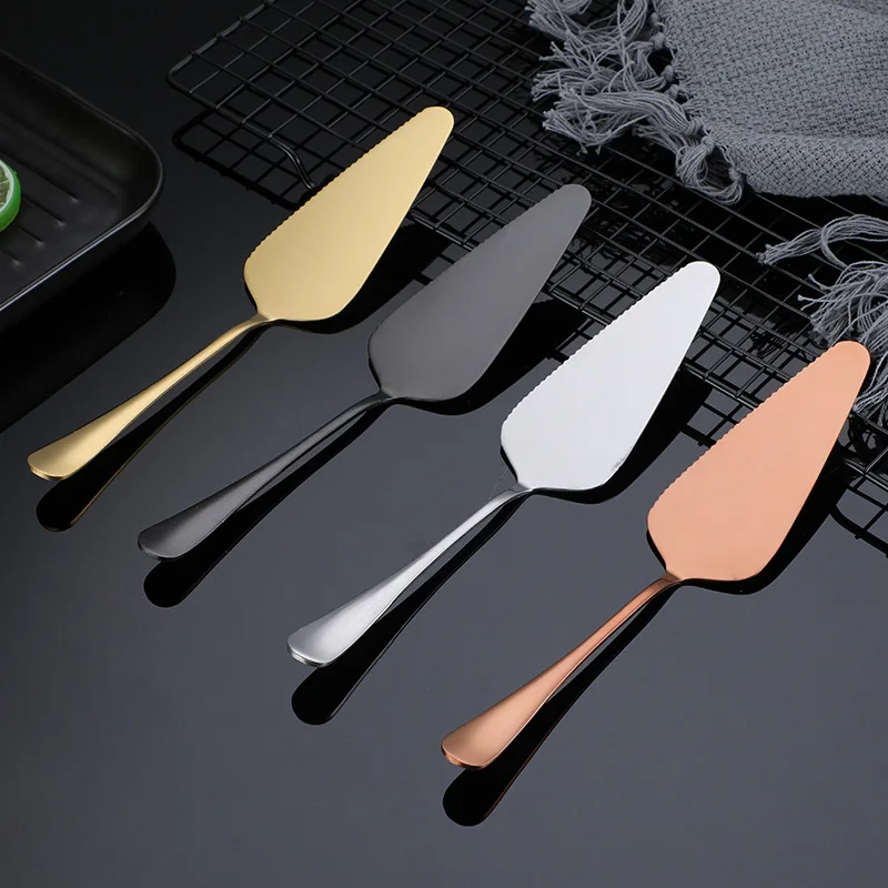 Long Handle Stainless Steel Cutlery Cake Spatula Teeth Ice Cream Knife Fork Dessert Salad Fruit Western Tableware