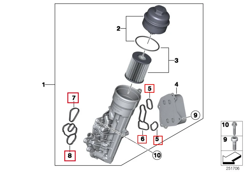 Gasket Oil Cooler For BMW F20 F21 F30 F31 F35 F80 Gasket 11427625484 11427625485 11427625486 11427625487
