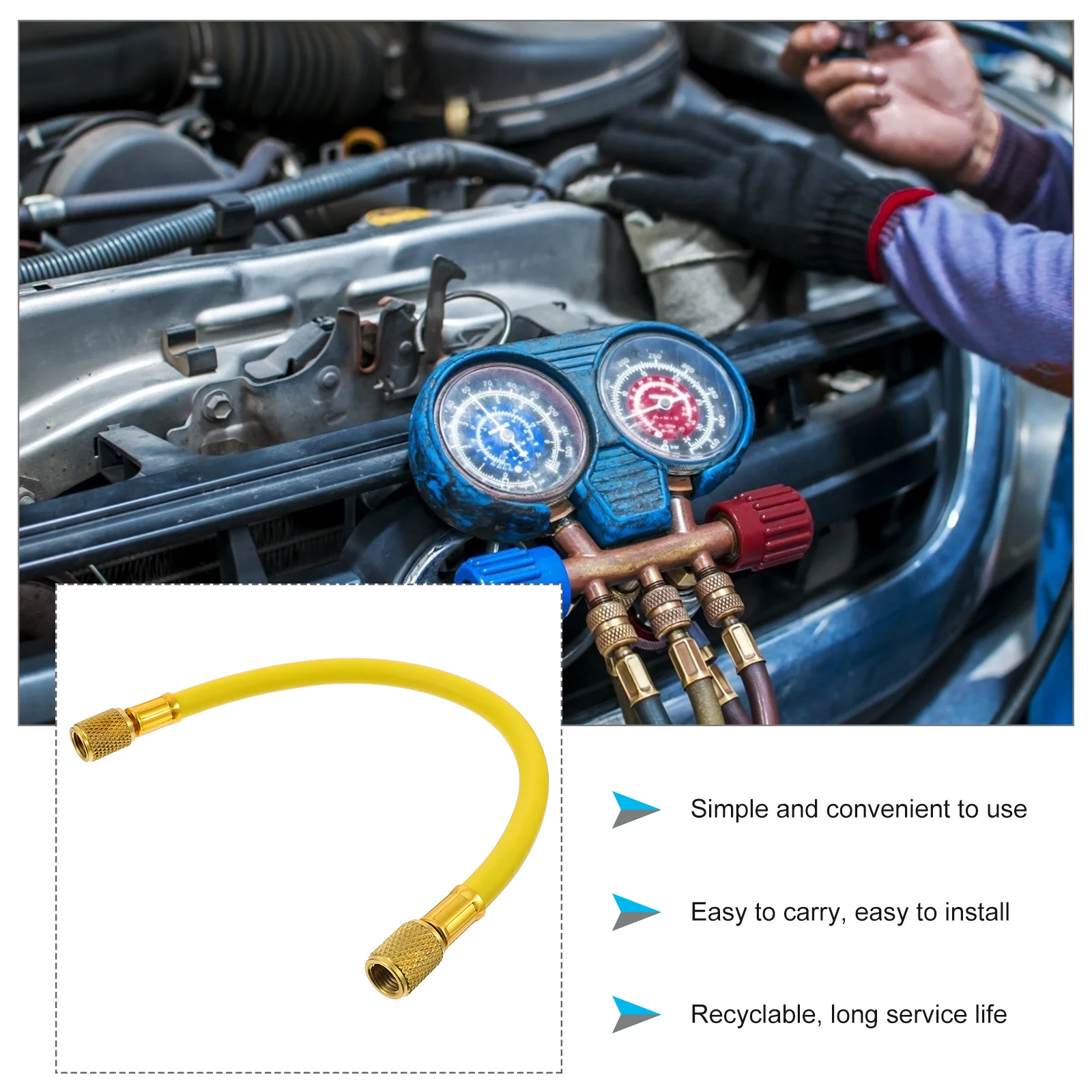 Fluoride Tube Refrigerant Filling Pipe Hose Air Conditioner Adding Copper Recharge