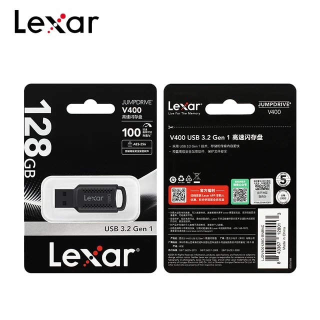 Оригинальный USB-накопитель Lexar V400, 32 ГБ, 64 ГБ, USB3.0, до 100 МБ/с, чтение USB 3.0, U-диск, флэш-накопитель для ПК 6