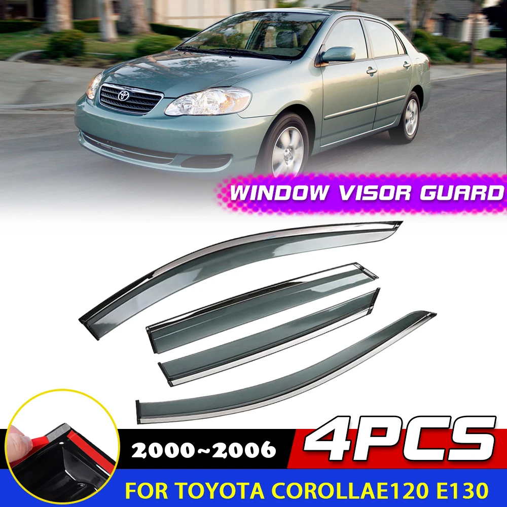 

Car Windows Visor for Toyota Corolla Sedan E120 E130 2000~2006 Deflector Guards Awnings Sun Rain Eyebrow Accessories 2001 2002