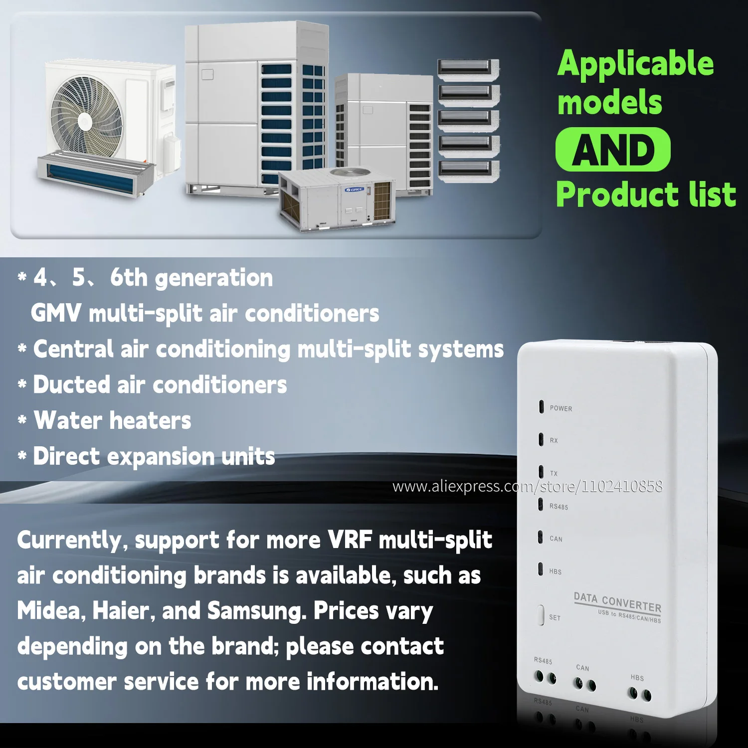 데이터 컨버터 ZTS6L 30118027 통신 인터페이스 컨버터 보드 그리 VRF HVAC 4-5-6세대 에어컨 부품용