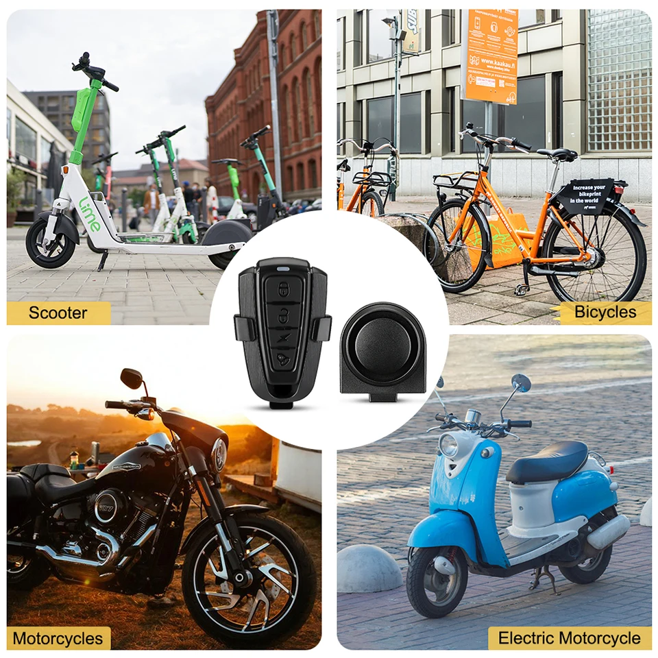 Anchtek Motorcycle Bike Alarm USB Charging Wireless Anti theft 115dB Vibration Detector Electric Moto Car Alarm System wireless vibration alarm motorcycle alarm bike alarm anti theft alarm