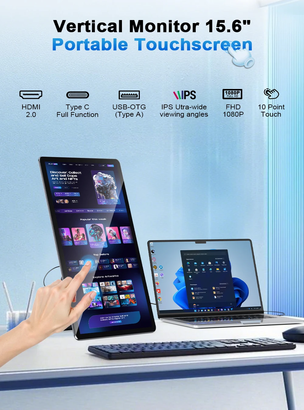 JJTechGiant Triple Portable Monitor For Laptop Screen