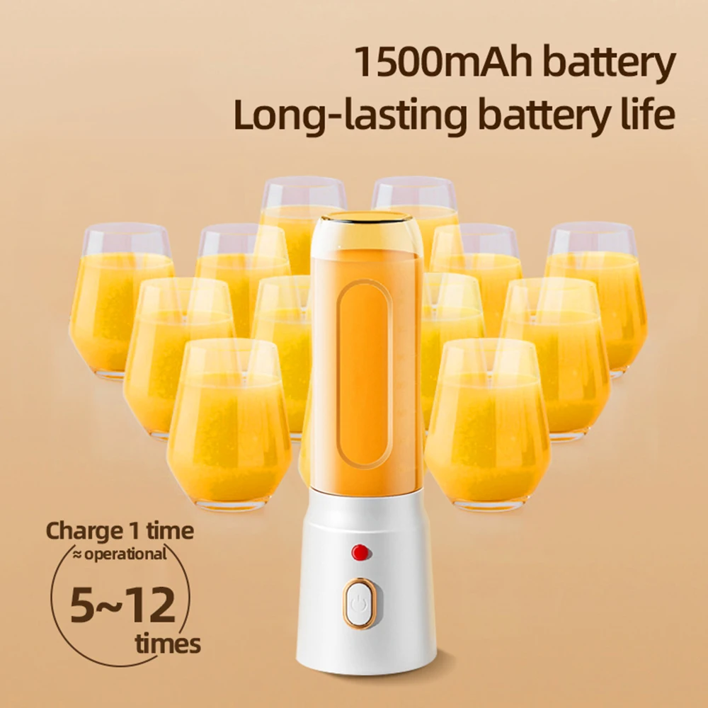 Description Picture 6 of itemPortable Wireless Blender Electric Fruit Juice Machine For Orange Ice Crushing 10 Blades Auxiliary Food Machine 1500mA Mixer