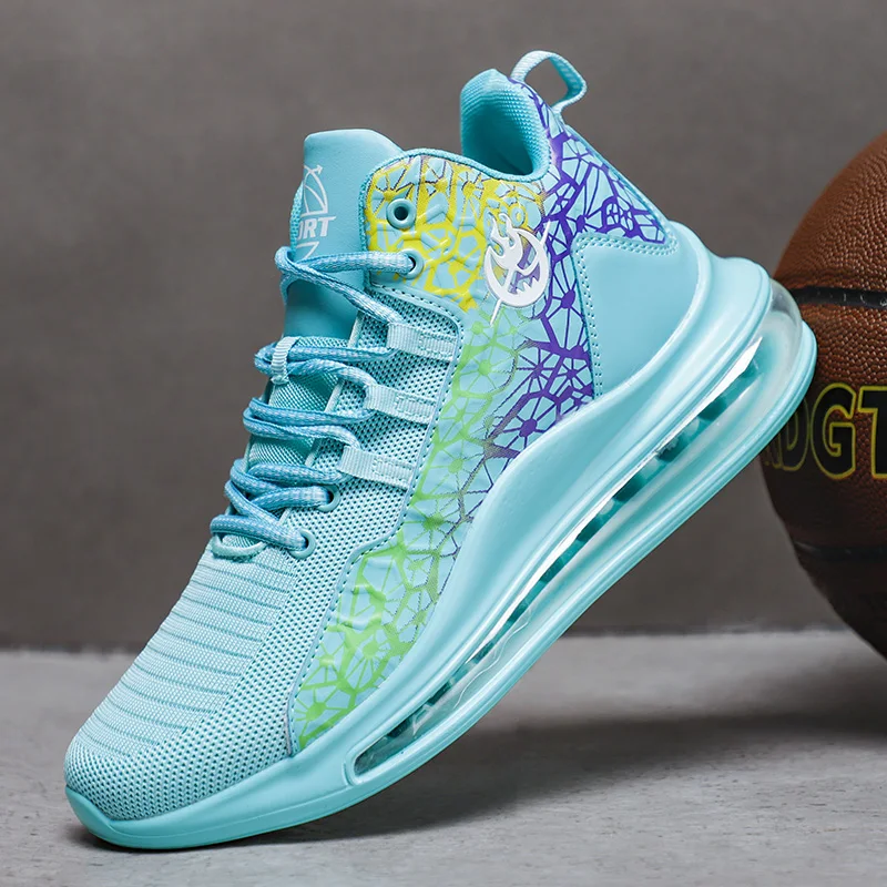 

Air Cushion Men Sport Shoes Green Mens Athletic Training Sneakers Comfortable Fashion Youth Running Road Runner Shoes