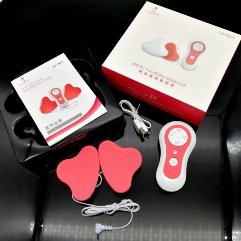 Electric Breast Massage Pads with Magnet Pulse Wireless Vibration Chest Massager Breast Enhancement Instrument Massage Therapy