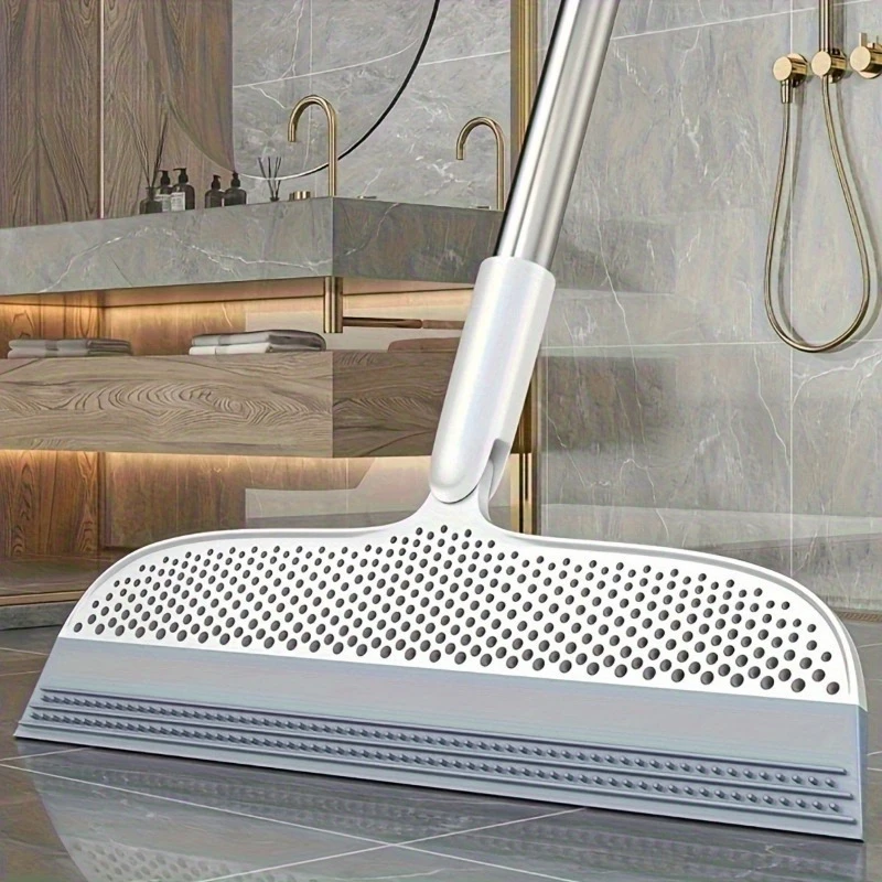 1PC Broom, Double-sided Silicone Scraper, Household Wiping Broom, Easy To Remove Hair and Dust, Cleaning Tool, Detachable Head