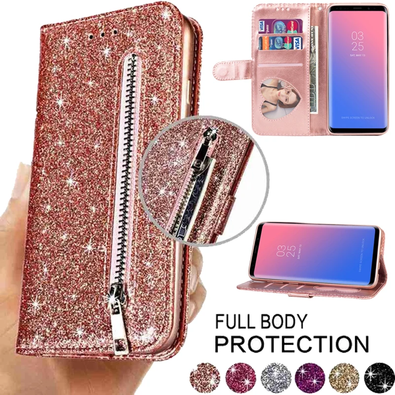 

Wallet Glitter Leather Case For Samsung Galaxy A10S A11 A12 A13 A20E A20S A21 A23 A31 A40 A41 A51 A52 A53 A71 A72 A6 A7 A8 2018