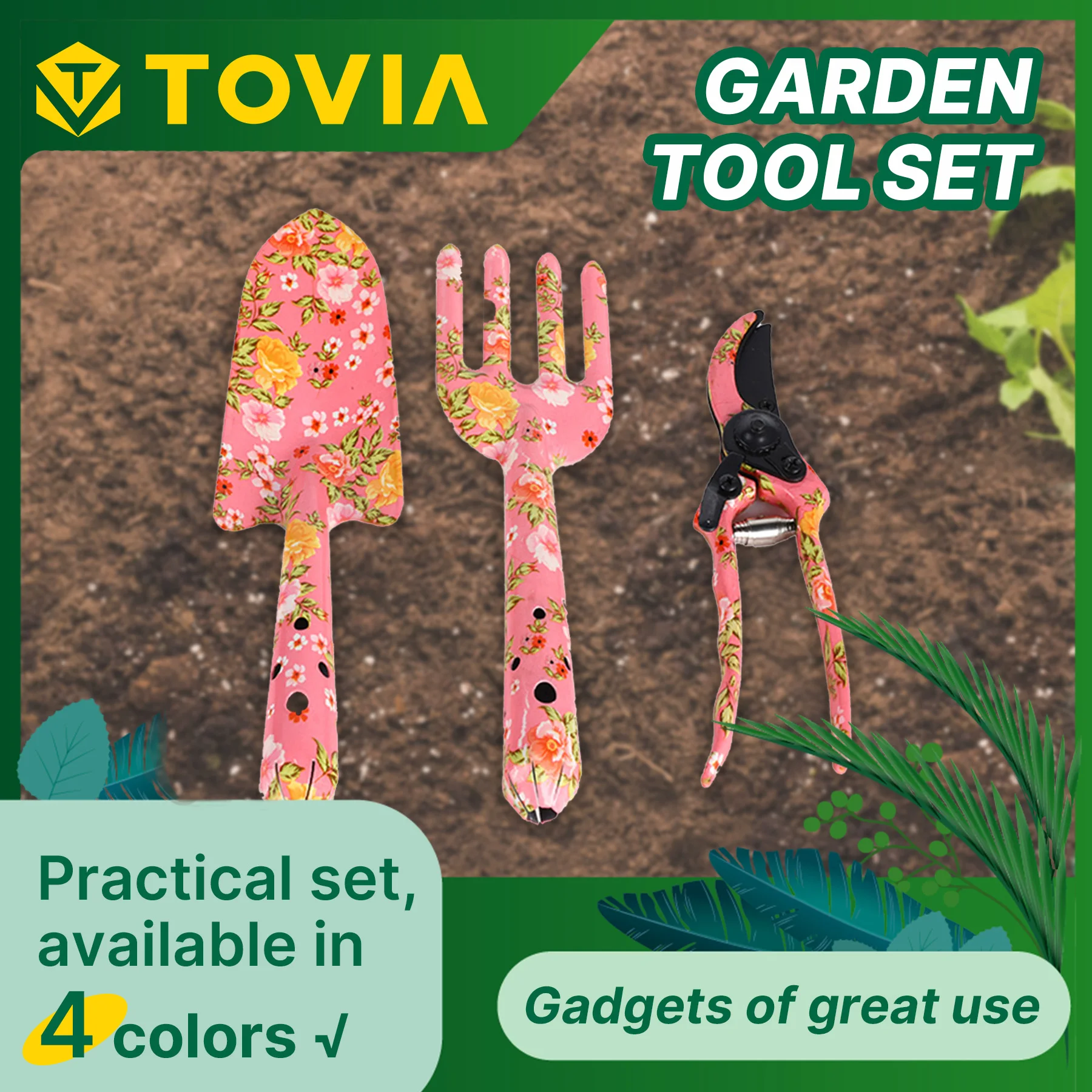 1 Box Garden Tool Set Heavy Duty Gardening Kit Durable Gardening Hand Tools ,Set of 3 ,Clippers, Trowel, and Weeding Fork