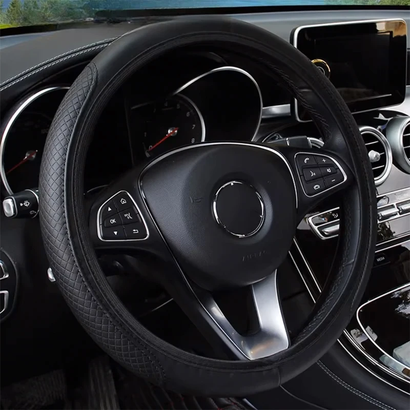 Coprivolante per auto Tappetino di protezione antiscivolo in pelle PU per BMW E46 F30 E60 E90 F10 X5 E70 E39 E36 E87 X7 E92 E91 E28 X3 X1 - immagine 6