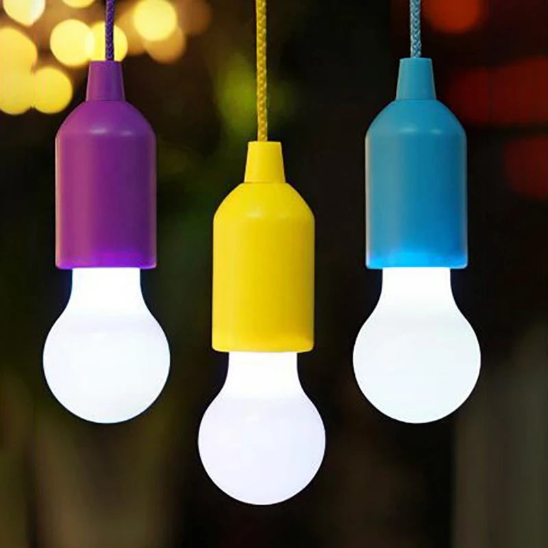 Colorful Pull Light Bulb Chandelier Portable Hanging Light Bulb Outdoor Camping Garden Decoration Hanging LED Night Lamp camping light portable lanterns camping lamp camping lantern portable light bulb