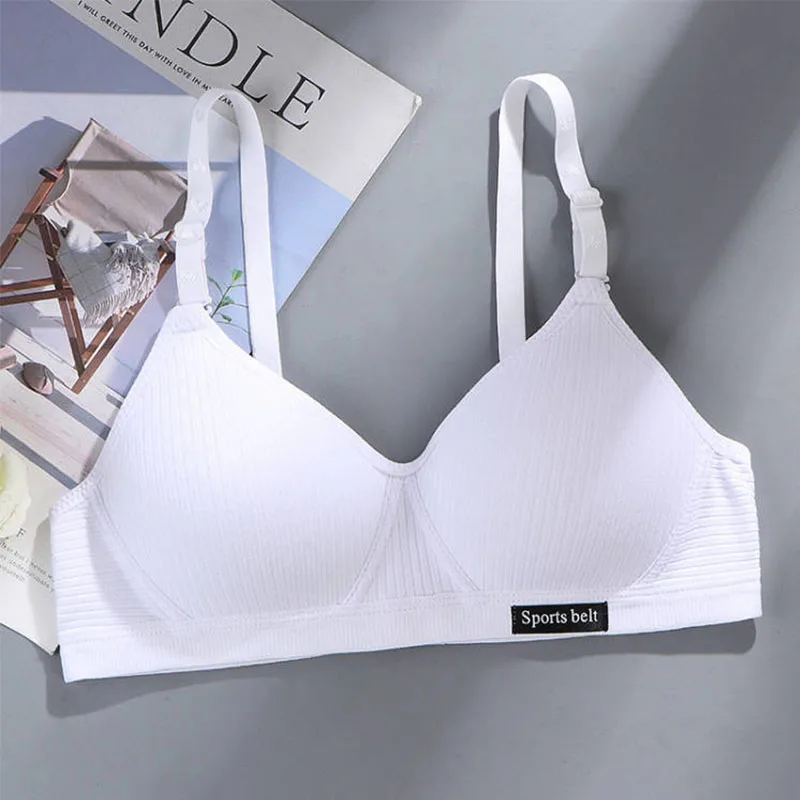 3pcs Women Thin Wireless Bra Girl Seamless Push Up Bra Student Comfort V-Shaped Underwear Adolescent Breathable Comfort Lingerie 6