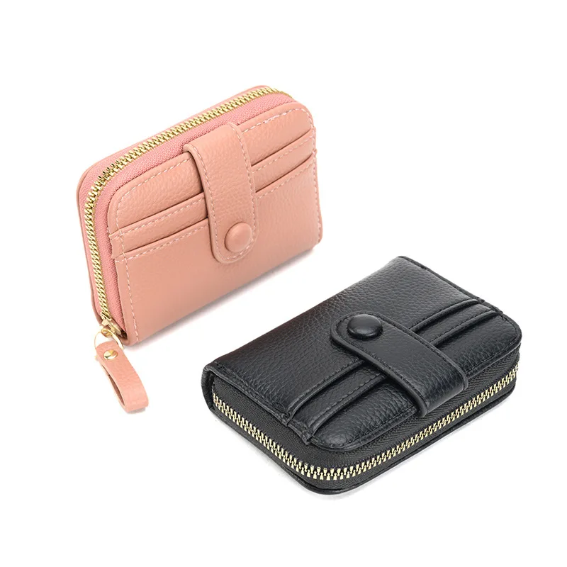 

Lychee Pattern Organ Card Bag 2023 New Short Women's Korean Version Zero Wallet Large Capacity Multi-card Zipper Wallet